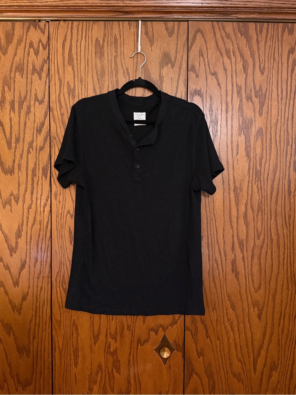 NWT Rag & Bone Standard Issue Black Henley Tee Medium